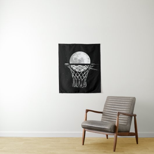 Basketball Moon Wandkleed (In situ)