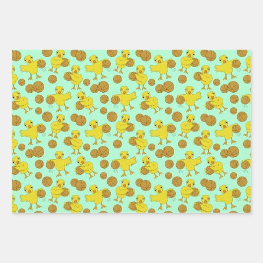 Basketball Motif Enveloppement Papier Elle (Devant)