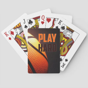 Basketball motivatie - hard spelen door verhaler speelkaarten