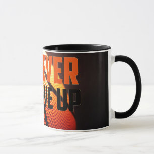 Basketball motivatie - nooit opgeven door verhaler mok