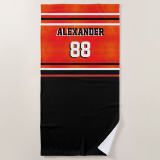 Basketball Name and Jersey Number Beach Towel Strandlaken