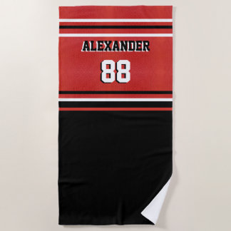 Basketball Name and Jersey Number Beach Towel Strandlaken
