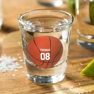 Basketball Name and Number Personalized Shot Glass Glas
