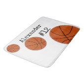 Basketball Name and Number White background Badmat (Gekanteld)