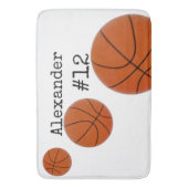 Basketball Name and Number White background Badmat (Voorkant Verticaal)