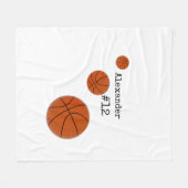 Basketball Name and Number White background Fleece Deken (Voorkant (Horizontaal))