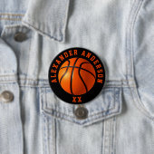 Basketball Name en Jersey Personalize Ronde Button 7,6 Cm (In situ)
