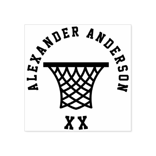 Basketball Net Name and Jersey Number van het kind Rubberstempel (Afrduk)