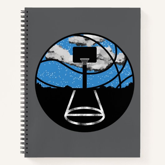 Basketball Night Sky Spiral Hardcover Notebook Notitieboek (Voorkant)