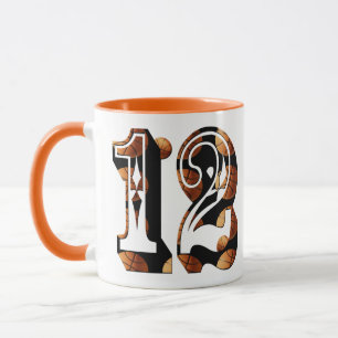 Basketball-nummer 12 Afbeelding Logo, Mok