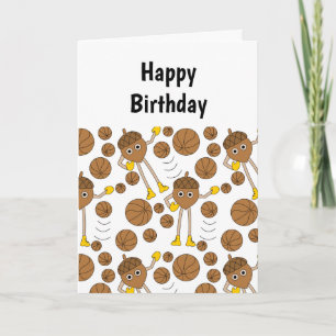 Basketball Nut Pattern Birthday Card Kaart