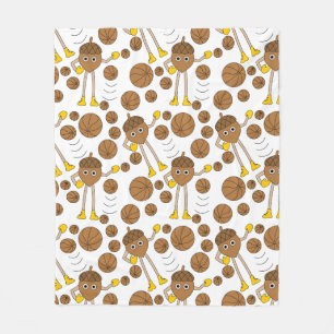 Basketball Nut Pattern Fleece Blanket Deken