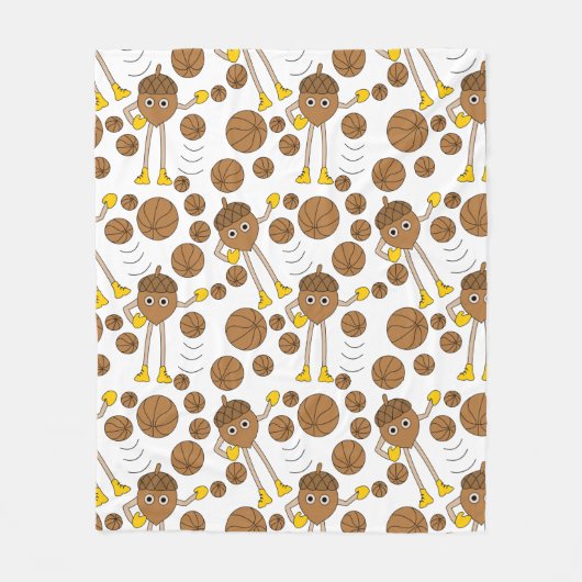 Basketball Nut Pattern Fleece Blanket Deken (Voorkant)