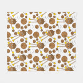Basketball Nut Pattern Fleece Blanket Deken (Voorkant (Horizontaal))