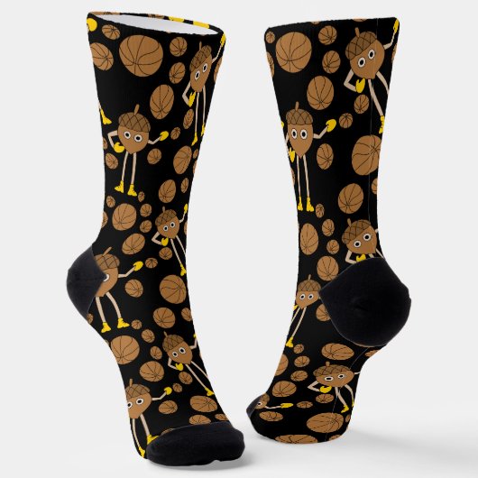 Basketball Nut Pattern Socks Sokken (Gebogen)
