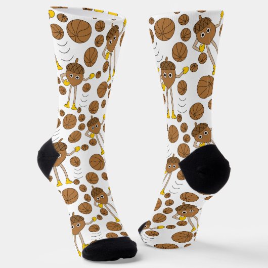 Basketball Nut Pattern Socks Sokken (Gebogen)