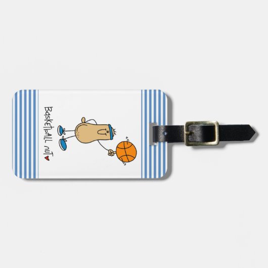 Basketball Nut T-shirts en cadeautjes Bagagelabel (Voorkant horizontaal)