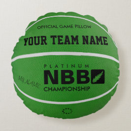BASKETBALL OFFICIAL GAME PILLOW Green D wl Rond Kussen