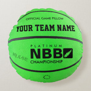 BASKETBALL OFFICIAL GAME PILLOW Green L Rond Kussen