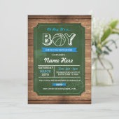 Basketball Oh Boy Baby shower Sports Invitation (Debout devant)