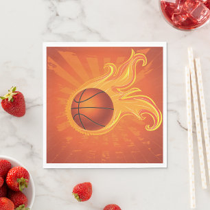 Basketball on Fire Napkins Servet