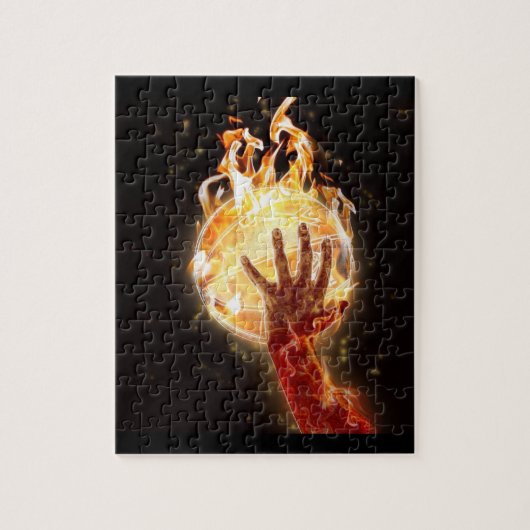 Basketball on Fire Puzzle w/Gift Box Legpuzzel (Verticaal)