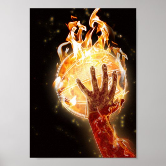Basketball on Fire Value Poster Paper (Matte) (Voorkant)
