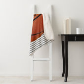 Basketball on Stripes Design Sherpa Blanket Deken (In situ)