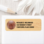 Basketball op de vloer etiket (Insitu)