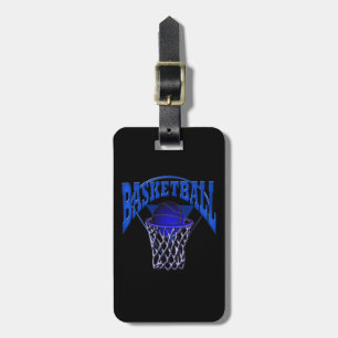 Basketball op het net bagagelabel