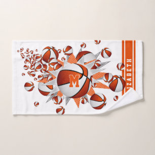 Basketball orange stars filles monogrammed