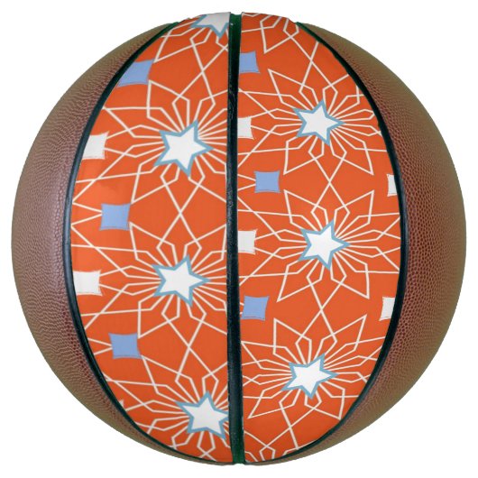 Basketball Oranje White Blue Stars Basketbal (Verticaal)