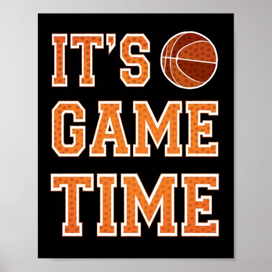 Basketball Party IT'S GAME TIME Sign Print (Voorkant)
