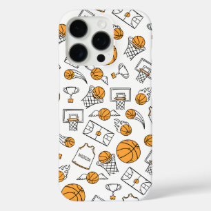 Basketball Patroon, aangepaste telefoonnummers iPhone 16 Pro Hoesje