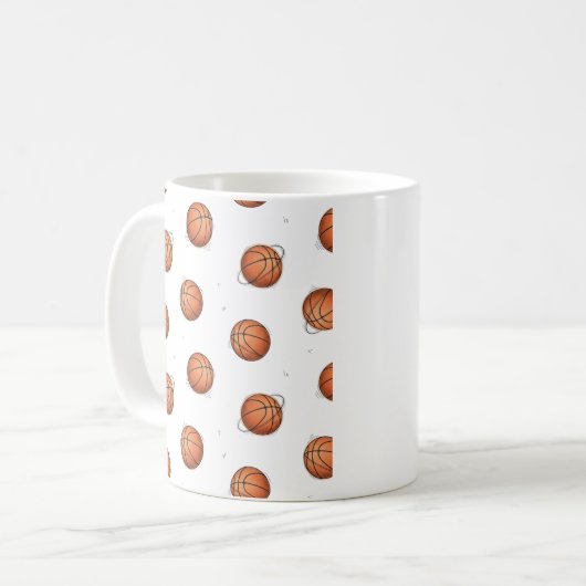 Basketball Pattern Coffee Mug Koffiemok (Voorkant links)