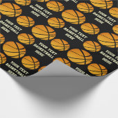 BASKETBALL PATTERN SJABLOON TEKST WRAPPINGPAPIEREN CADEAUPAPIER (Hoek)