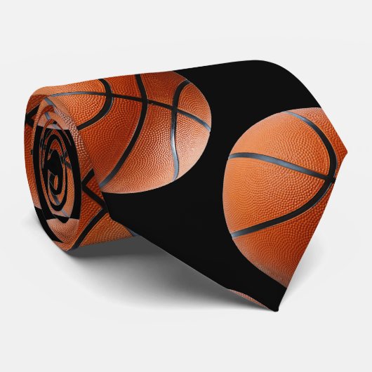 Basketball Pattern Stropdas (Opgerold)