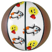 Basketball Penguin Sun Red Hearts Basketbal (Verticaal)