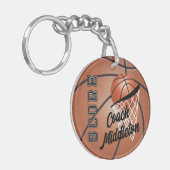 Basketball personaliseren sleutelhanger (Voorkant Links)