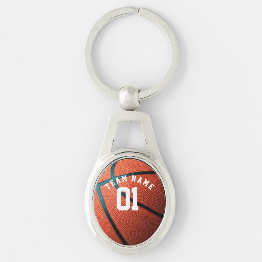 BASKETBALL PERSONALIZED Name SLEUTELHANGER (Voorkant)