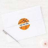 Basketball Persoonlijk Ronde Sticker (Envelop)