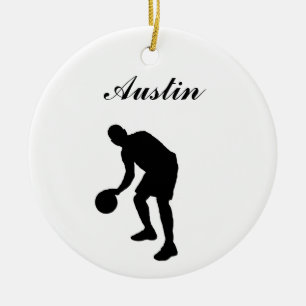 Basketball Persoonlijke kerstversiering Keramisch Ornament