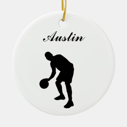 Basketball Persoonlijke kerstversiering Keramisch Ornament (Voorkant)