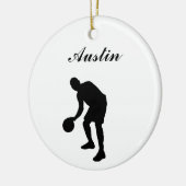Basketball Persoonlijke kerstversiering Keramisch Ornament (Links)