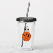 Basketball Persoonlijke Kinderen Acryl Drinkbeker (Achterkant)