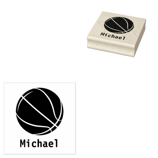 Basketball Persoonlijke naam Rubberstempel (Gestempeld)