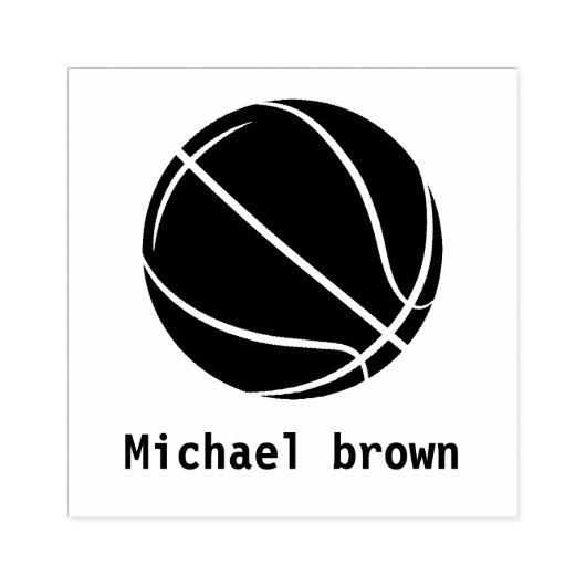 Basketball Persoonlijke naam Rubberstempel (Afrduk)