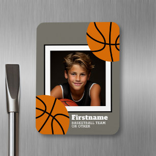 Basketball Photo Add Jouw naam - Kan kleur bewerke Magneet