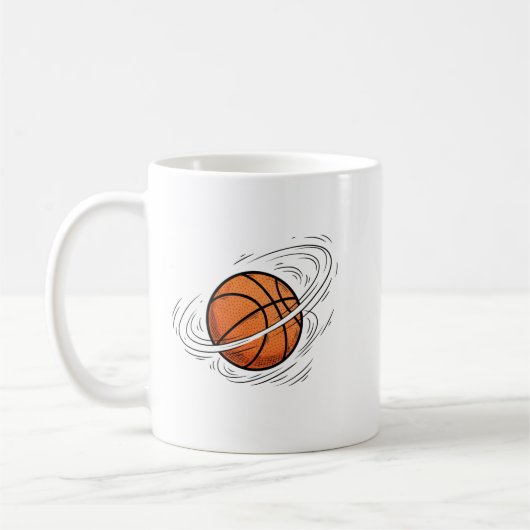 Basketball Planet Saturn Space Illustration  Koffiemok (Links)