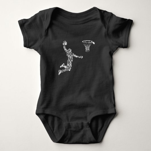 Basketball Player Athlete Dunk Art Sportman Romper (Voorkant)